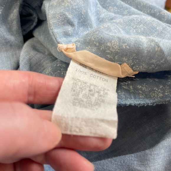 Vintage Cotton House Dress Made In USA Size 9/10  70s 80’s  Blue Floral - Picture 10 of 10